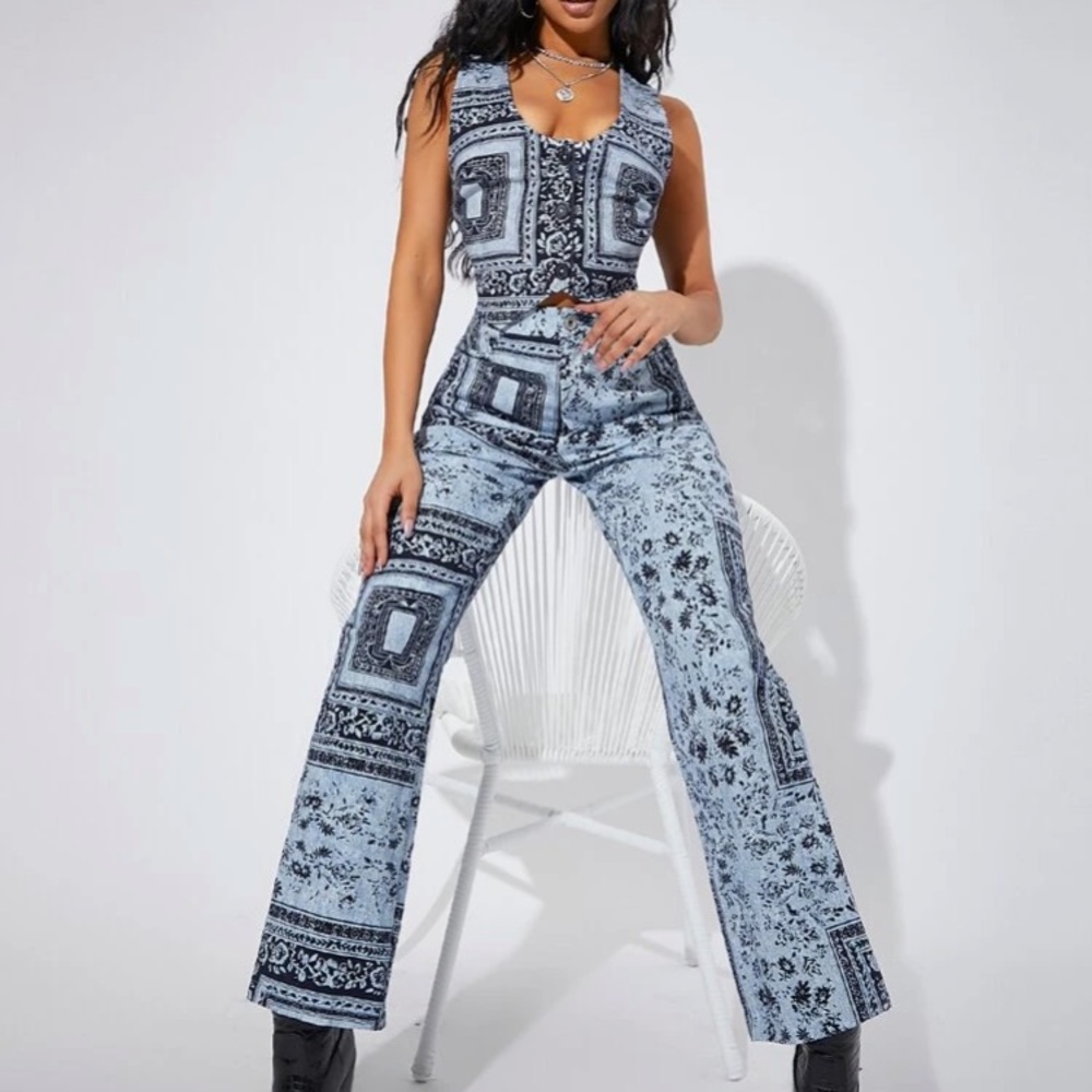 New!!!! Denim/Jean and Vest Set